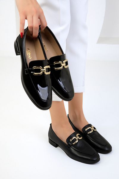 SOHO Schwarze matte Damen Freizeitschuhe 18864