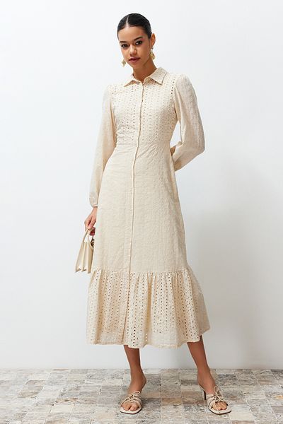 Trendyol Modest Stone Lined Borde Detailed Woven Dress TCTSS24EB00067