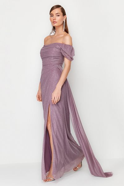 Trendyol Collection Elegáns púderszövésű estélyi ruha - TPRSS24AE00110