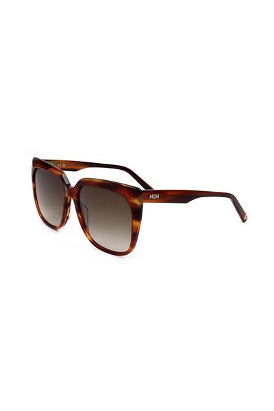 MCM Gestreifte Cognac-Sonnenbrille für Damen und Mädchen