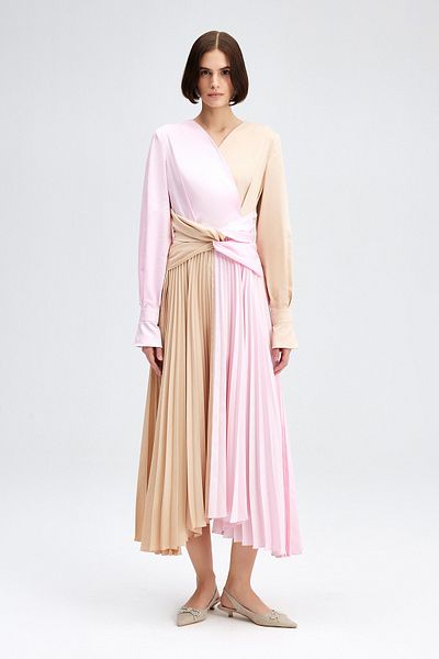 Touché Privé TWO COLOR PLEATED DRESS