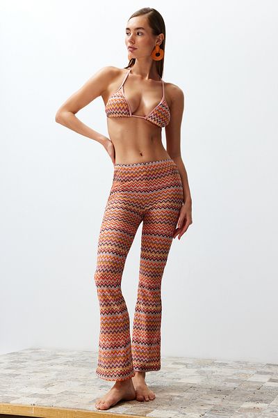 Trendyol Collection Knitted Geometric Patterned Trousers - TBESS24PL00000