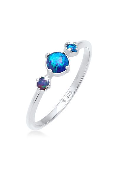 ELLI Inel Trend Bandring Trio Geo Vintage Opale Argint 925
