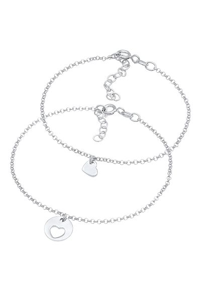 ELLI Armband Herz Mutter Tochter Plättchen Cut Out 925 Silber