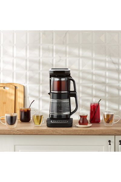 Karaca Teaysiver Robotea Pro 4 in 1 sprechende automatische Glas-Tee- und Filterkaffee Brühmaschine