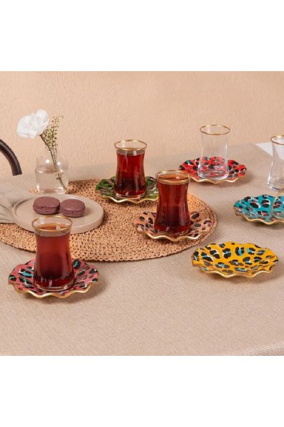 Karaca Leona 6 Stück Teeservice 12 Stück - Elegantes Porzellanservice