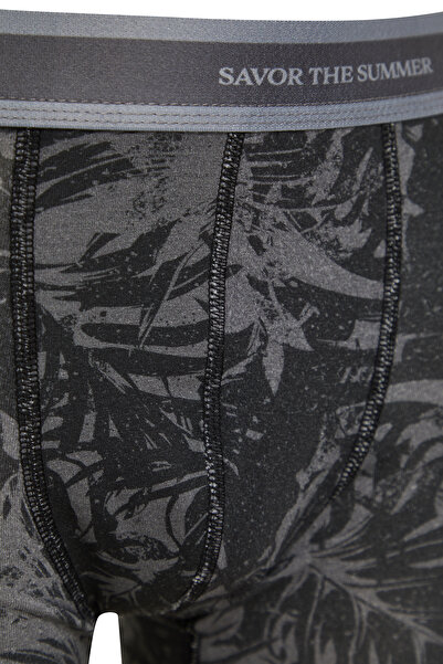 Trendyol Collection Trópusi mintás 3 részes pamut boxer szett - TMNSS24BX00005