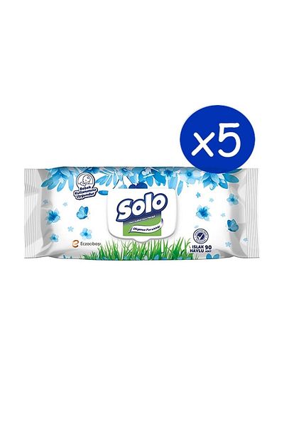 Solo Wet Towel Ocean 90 Sheets Set of 5 450 Sheets