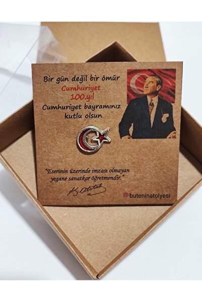 Butenin Atölyesi 29 Ekim Cumhuriyet Bayramı Hediyesi, Türk Bayrağı, Parlak Mi...