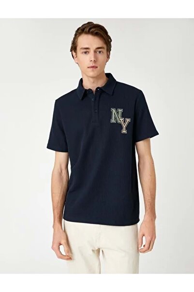 Koton Herrenbekleidung Polo-T-Shirt 3sam10011mk Marineblau Marineblau