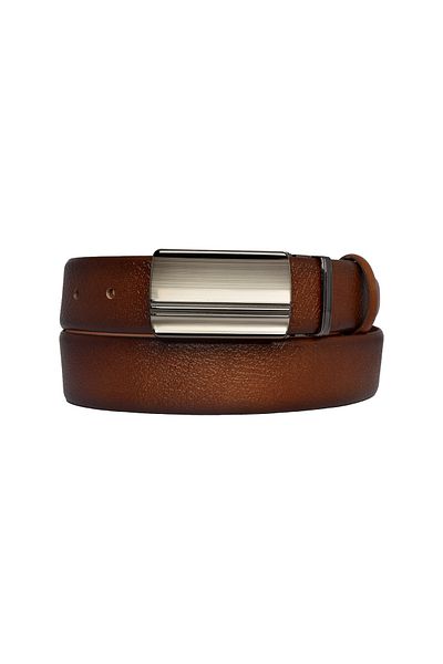 GoDeri 100% Γνήσιο Δέρμα, ΠΟΡΠΗ CLAMSHELL, καφέ Classic, Υφασμάτινη ζώνη παντελονιού 3,5 cm