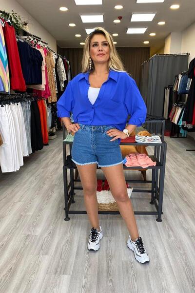 Aychayla Yüksek Bel Jean Şort