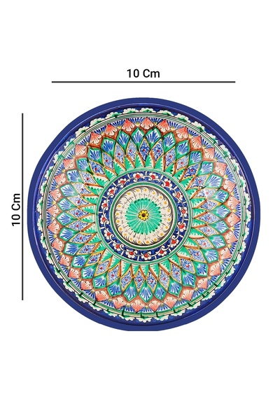 Valerine Life Özbek Papatya Desenli Yıkanabilir Kaydırmaz Çay Fincan Bardak Altlığı 10x10cm 6 Adet