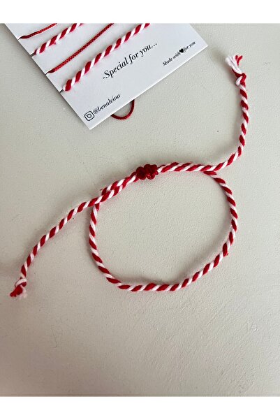 Ben Aleina Marteniçka İp Bileklik Kırmızı Beyaz