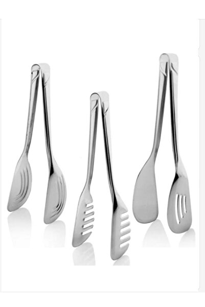 MODA OZY Stainless Steel 3-Piece Tongs Set Pastry Salad Pasta Serving Set