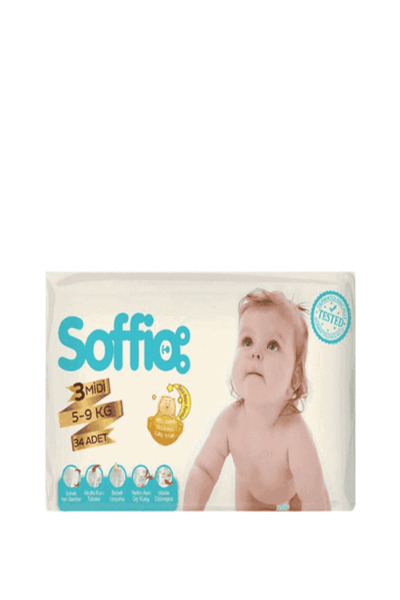 Soffio Midi Çocuk Bezi 34'lü 5-9 kg 3 Midi