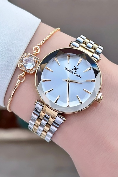 Daniel Klein Altın Metalik Renk Kadın Kol Saati ve Bileklik