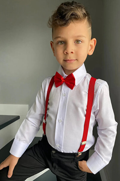 Nacar ERKEK ÇOCUK 3LÜ TAKIM GÖMLEK PANTALON ASKI PAPYON TAKIM 23 NİSAN