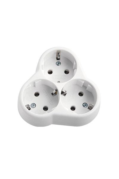 İstanbul E-Hırdavat White Clover Socket Viko - 3-Piece Grounded Set, 2 Pieces