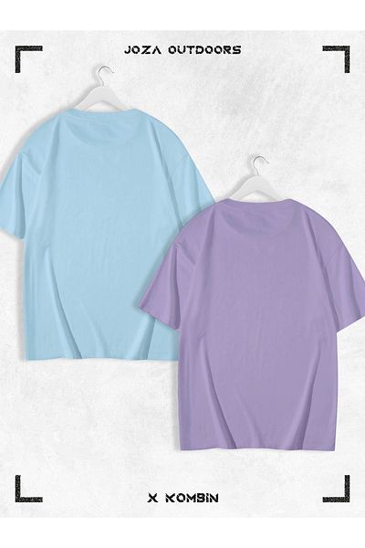 Joza Outdoors Unisex Floral Tom Jerry με μοτίβο Oversize T-Shirt Σετ 2 - Αγαπημένος πολύχρωμος συνδυασμός