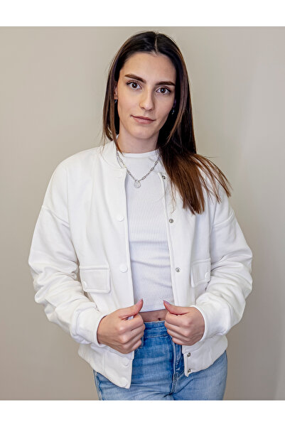 Eclatice Jachetă scurtă de colegiu cu trei fire cu închidere cu capse