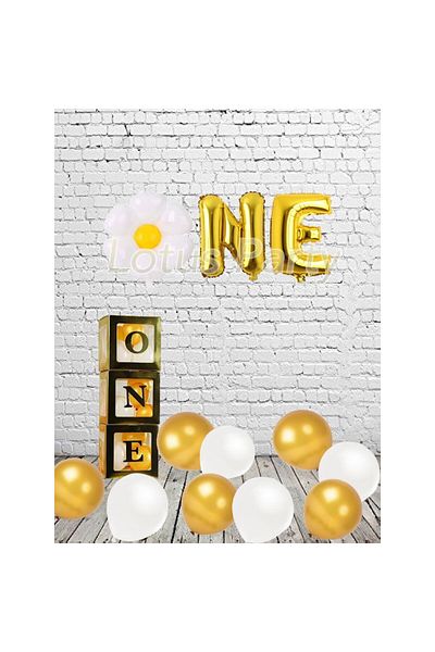 LOTUS PARTY Gold Plexi Daisy One Writing Set - 1 Year Old Birthday Balloon, Daisy Foil