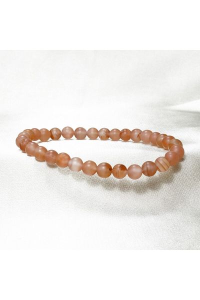 ILGIN DOĞAL TAŞ TAKI Yemen Agate Stone Bracelet - 4 mm Sphere Cut