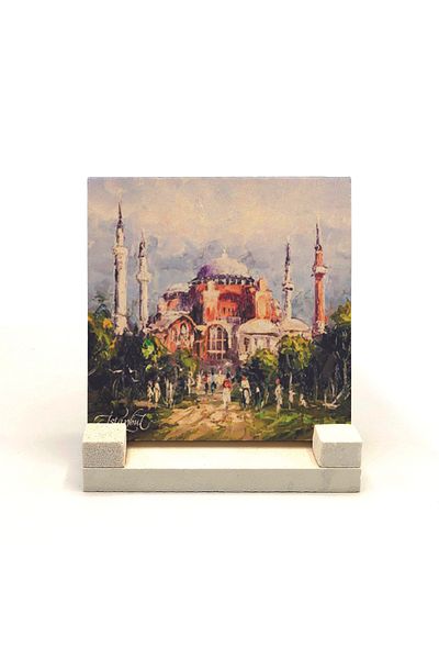 Sadrazam Десктоп с щампа от естествен камък „Джамия Света София“ 10x10 Krt-3
