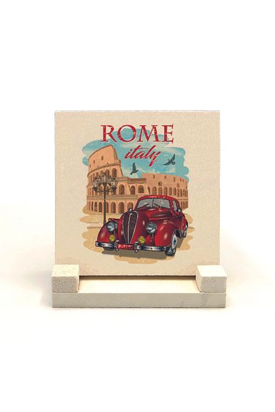 BAKSEPETE Roman Visual Printed Natural Stone Desktop 10x10 Krg-45
