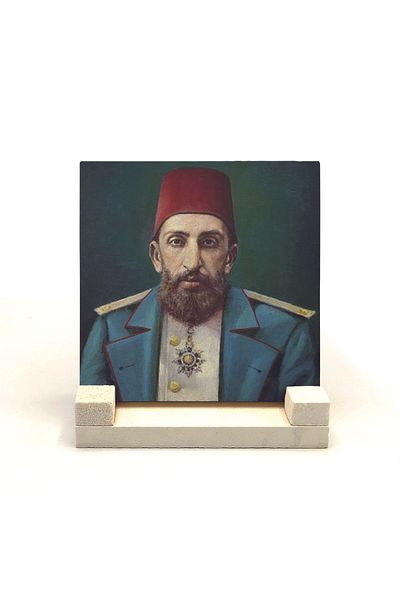 Sadrazam 2. Suport de birou din piatră naturală imprimat Abudulhamid 10x10 Krt-96