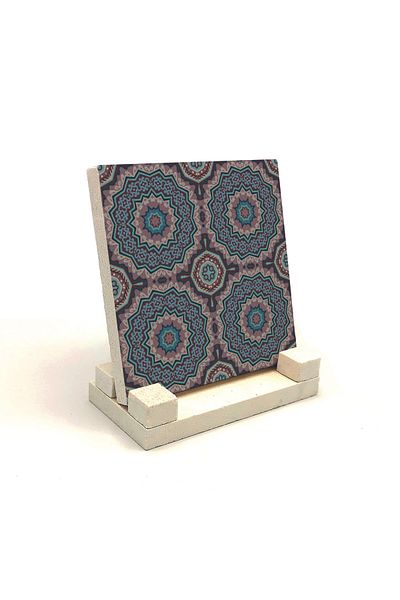Sadrazam Настолен плот с принт на мандала и естествен камък 10x10 KD-92