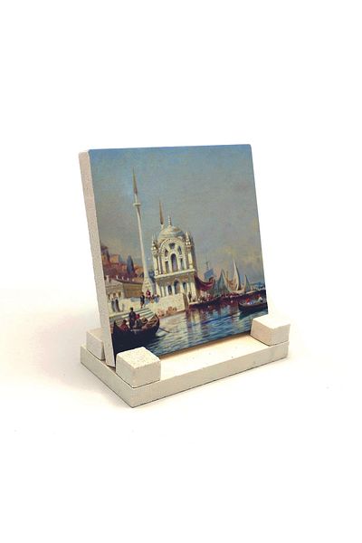 Sadrazam Desktop din piatră naturală imprimată Moscheea Ortaköy 10x10 Krt-38