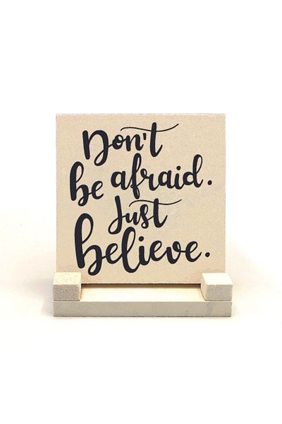 BAKSEPETE Markos 5:36 Verse Printed Natural Stone Desktop 10x10 Krg-116
