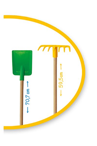 DOLU OYUNCAK Rake and Shovel Set of 2 Green-yellow