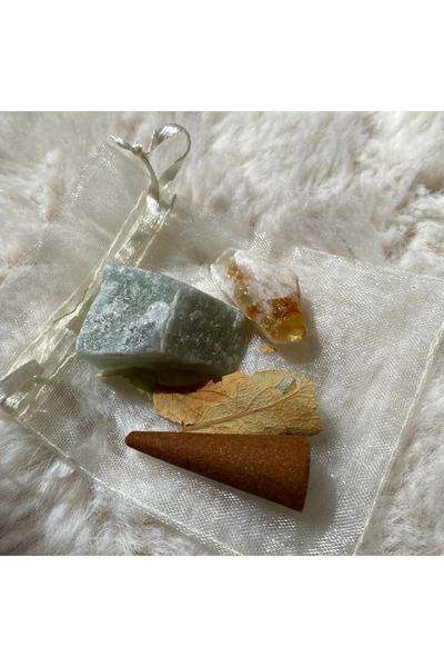 Elifsu Jewelry Aventurin ve Sitrin Ham Doğal Taş 2’li Set