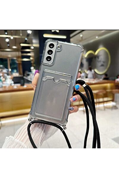 BilişimGo Technology Oppo A5s / Ax7 Uyumlu Şeffaf Kartlıklı Boyun Askılı Ipli...