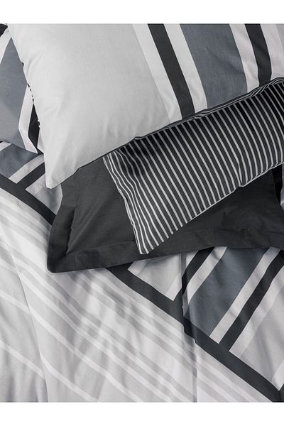 Cotton Box Nobil Ranforce Double Duvet Cover Set Nobby Anthracite