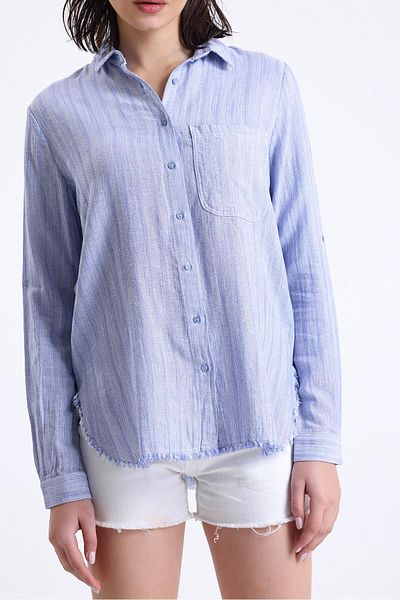 Miss Murem Bennu Striped Cotton Tassel Shirt-SAKS THIN LINE