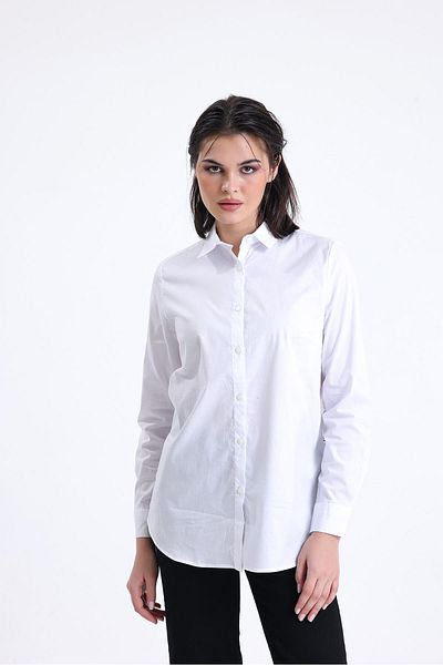 Miss Murem Back Embroidered Sprout Shirt-WHITE