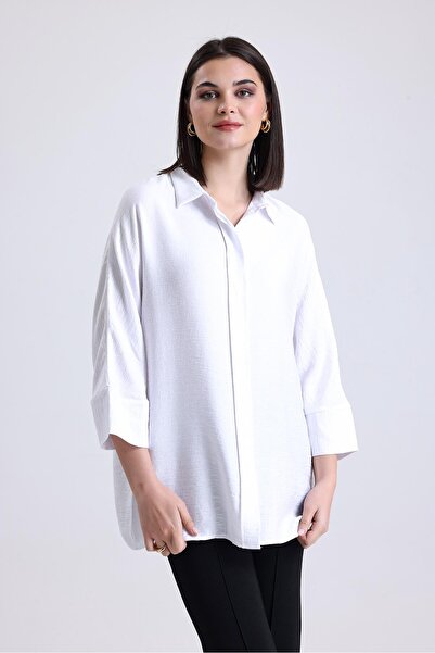 Miss Murem Yarasa Kol Tuğba Gömlek-BEYAZ