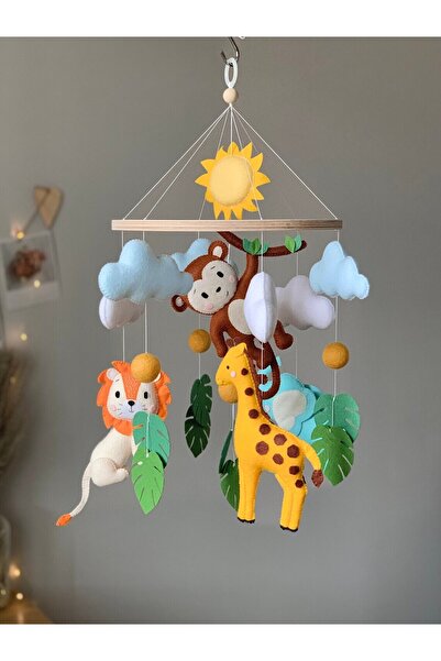 FN Hayvan Figürlü Safari Model Bebek Beşik Dönencesi Bebek Odası Dekorasyon