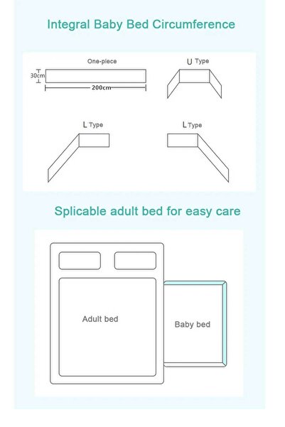 RevuBaby Beşik Kenar Koruyucu 200cm  Tek Parça Halinde Kenar Koruma Beşik Bariyer Yatak Bariyeri