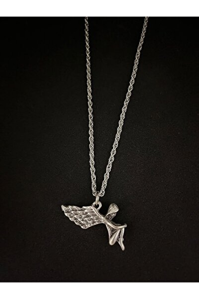 FG KONNİCHİWA قلادة ملاك مجنحة من الفولاذ