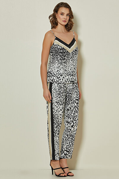 Guitar Dar Paça Çok Renkli Baskılı Şalvar