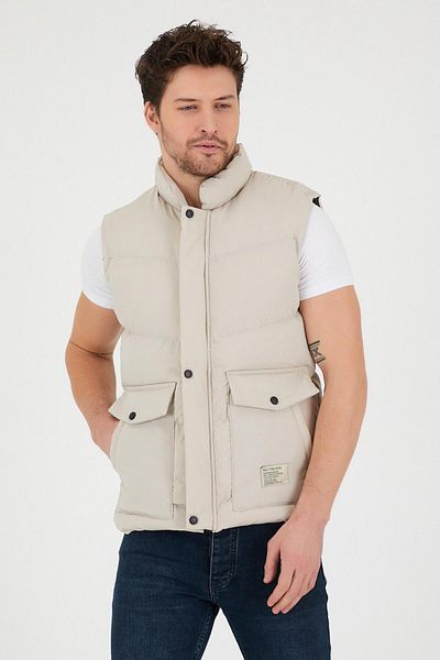 Stilkombin Embroidered Puffer Vest with Pocket Cover BL 1455