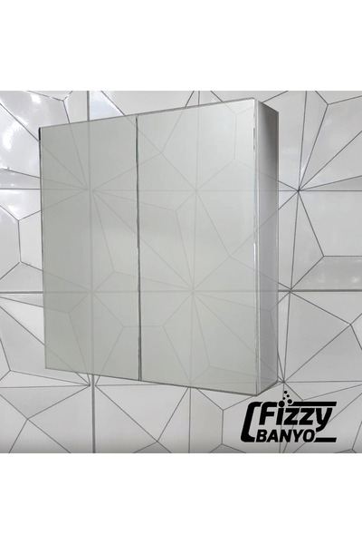 Fizzy Banyo Beyaz 60 cm Ayna Kapaklı WC ve Banyo Üst Dolabı