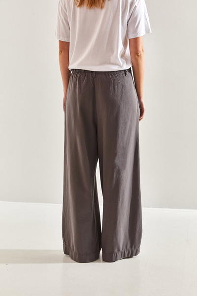 Bianco Lucci Women's Elastic Waist Linen Trousers60171007