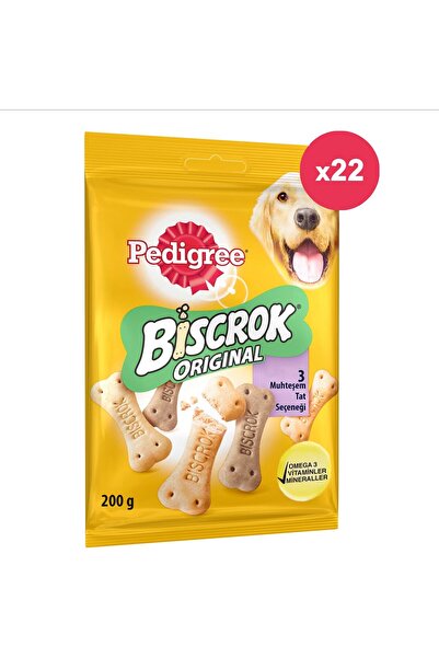 Pedigree Biscrok Köpek Ödül Bisküvi 200 Gr x 22 Adet Orjinal Koli