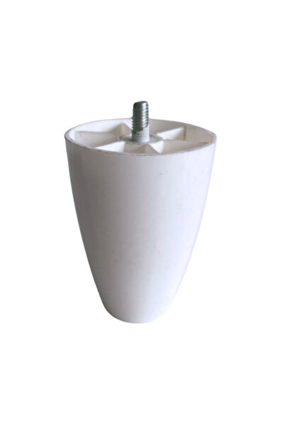 DSYapıAksesuar Beyaz Plastik 10cm Ayak 8mm Vidalı Mobilya Koltuk ve Baza Ayağ...