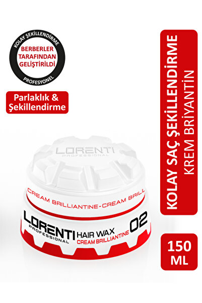 LORENTİ Aqua Wax 02 Krem Briyantin Parlaklık ve Şekillendirme 150 ml